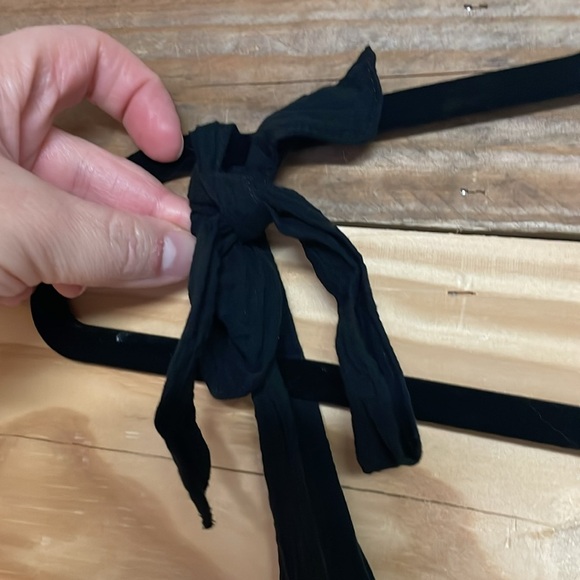 J. Crew size small black sleeveless tied straps lightweight 100% cotton blouse - Picture 3 of 6